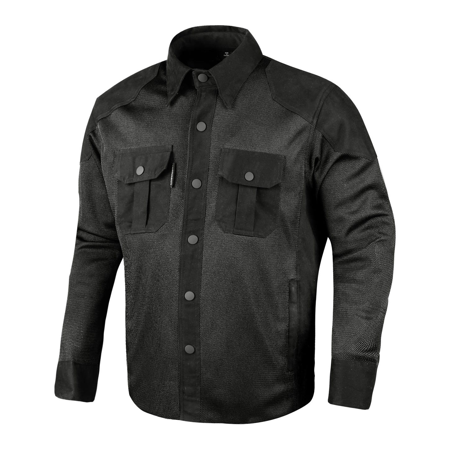 Stealth Black Protective Biker Mesh Shirt