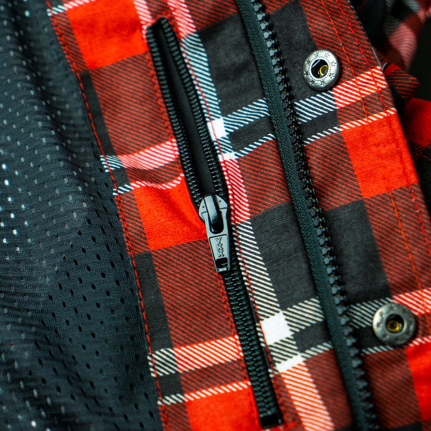 Black-9 Motorcycle Flannel Protective Biker Shirt