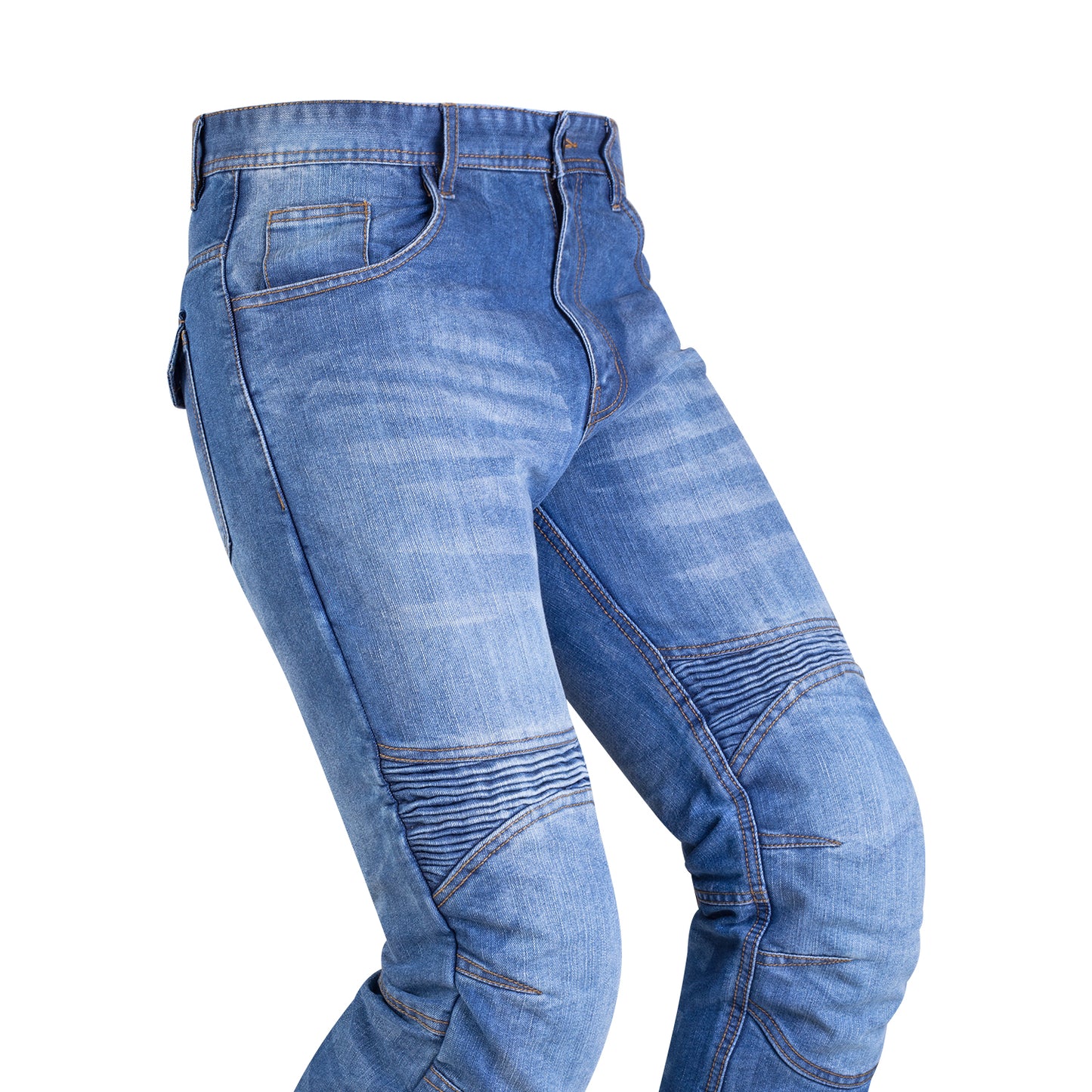 Atomic Blue Kevlar-Lined Protective Motorcycle Jeans