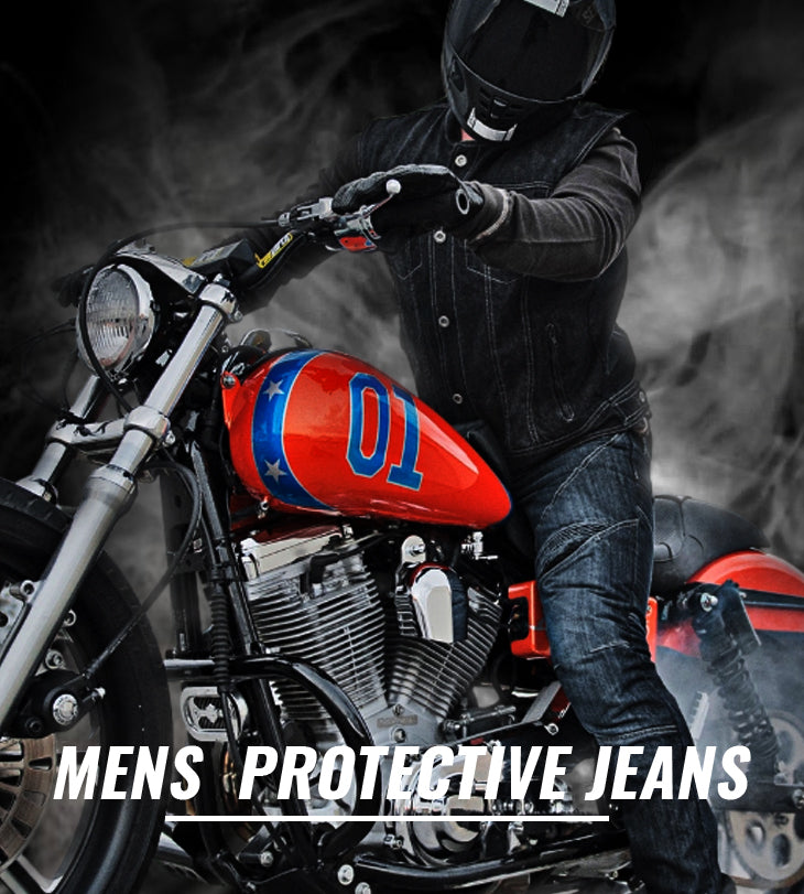 Ballistic Blue Protective Motorcycle Jeans | Fully Lined with Kevlar | CE Armour Protection