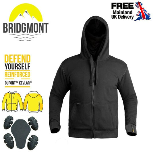 BRIDGMONT® | Protective Biker Hoodie | Kevlar & CE Armour Protection