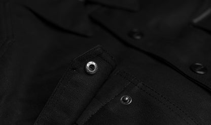 Midnight Phantom Black Waxed Motorcycle Riding Shirt