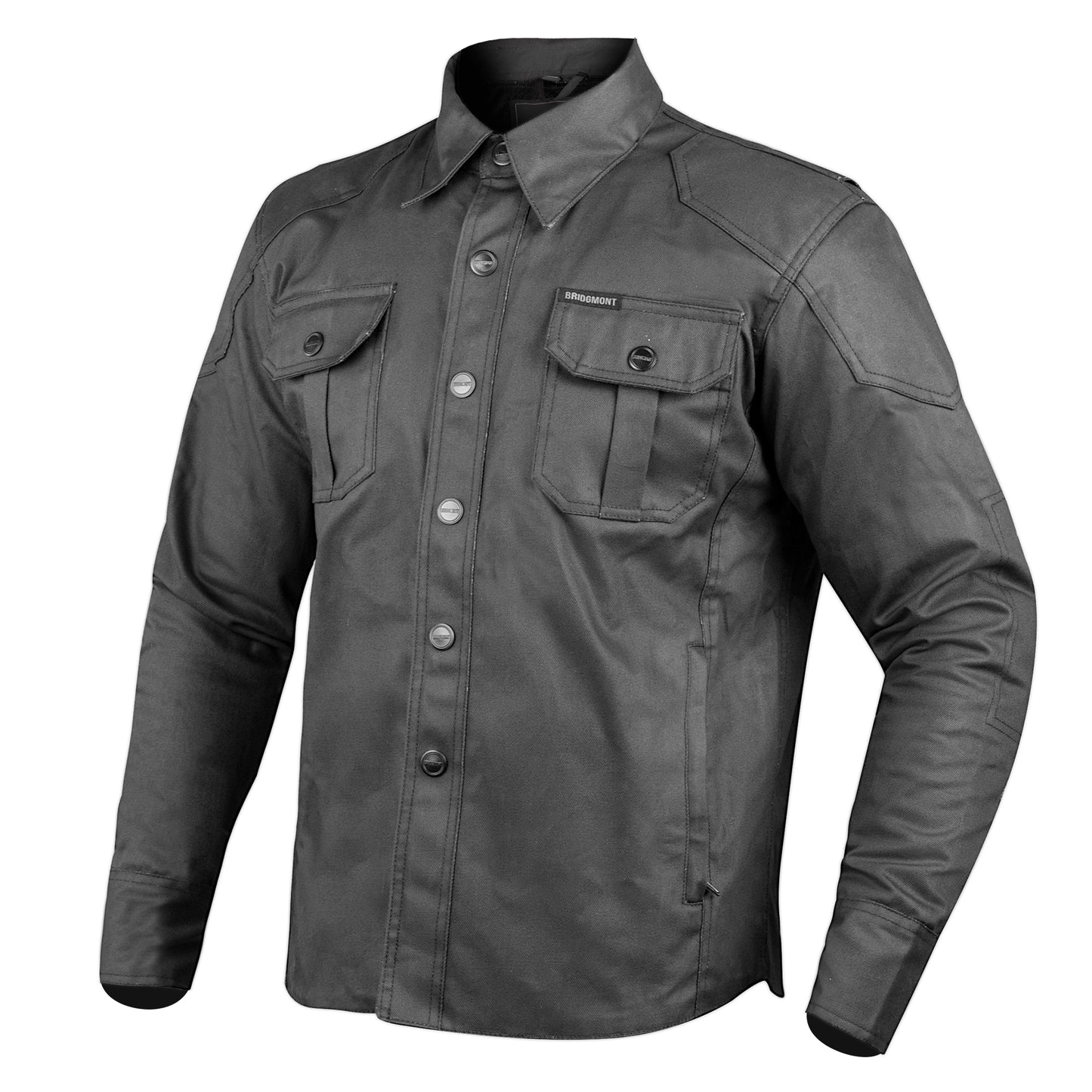 Midnight Phantom Black Waxed Motorcycle Riding Shirt