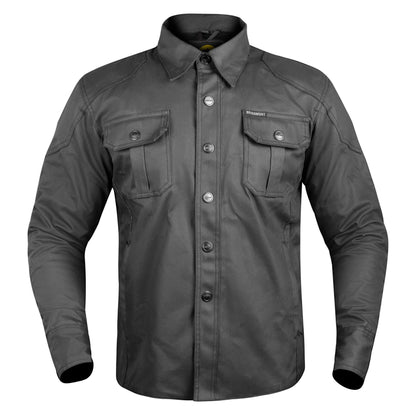 Midnight Phantom Black Waxed Motorcycle Riding Shirt