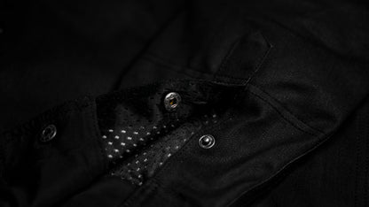 Midnight Phantom Black Waxed Motorcycle Riding Shirt