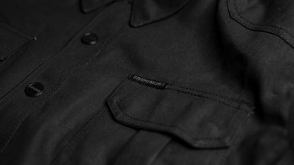 Midnight Phantom Black Waxed Motorcycle Riding Shirt