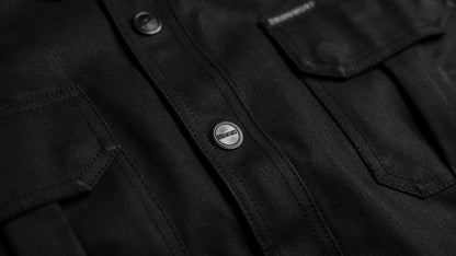 Midnight Phantom Black Waxed Motorcycle Riding Shirt
