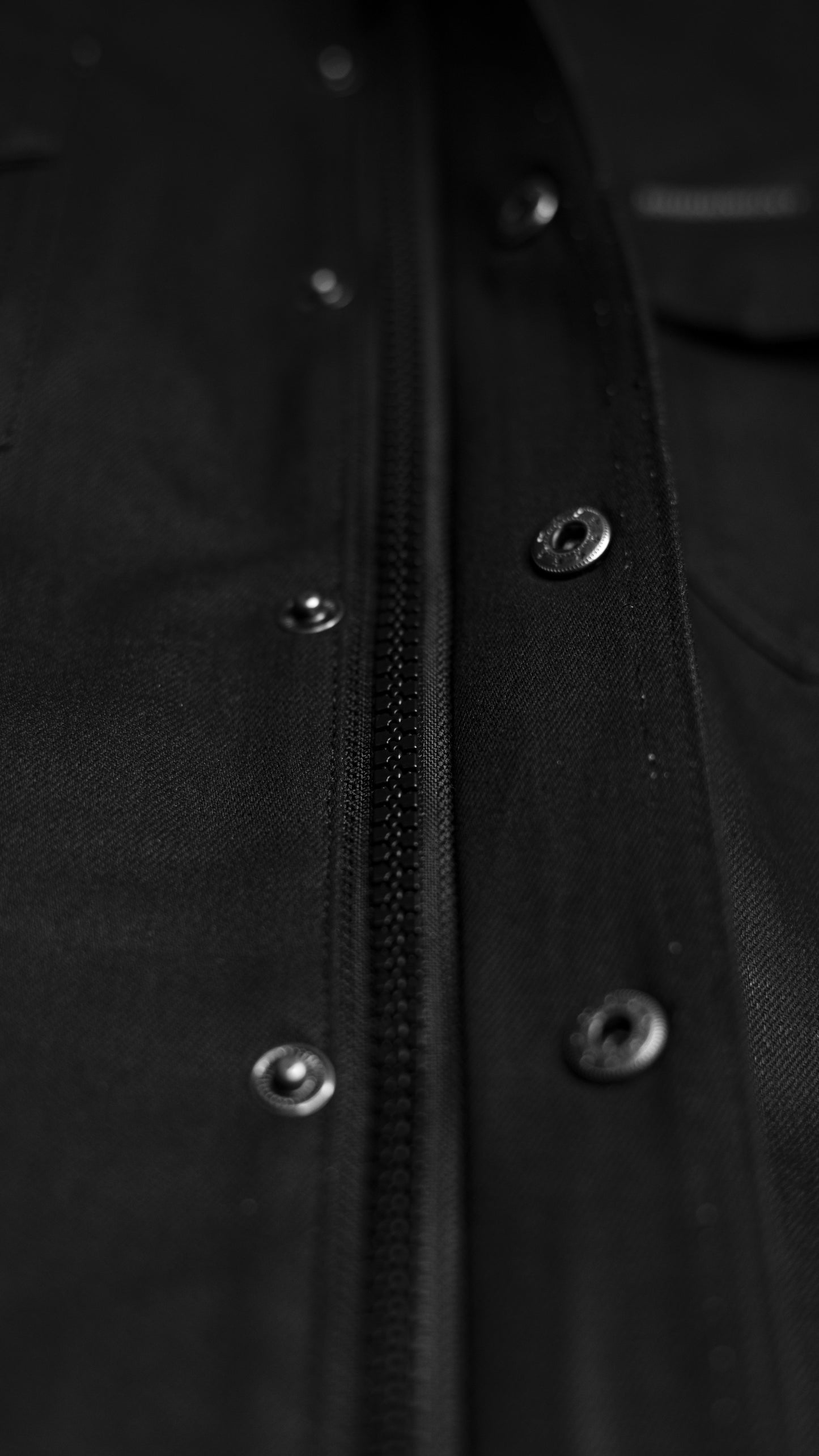 Midnight Phantom Black Waxed Motorcycle Riding Shirt