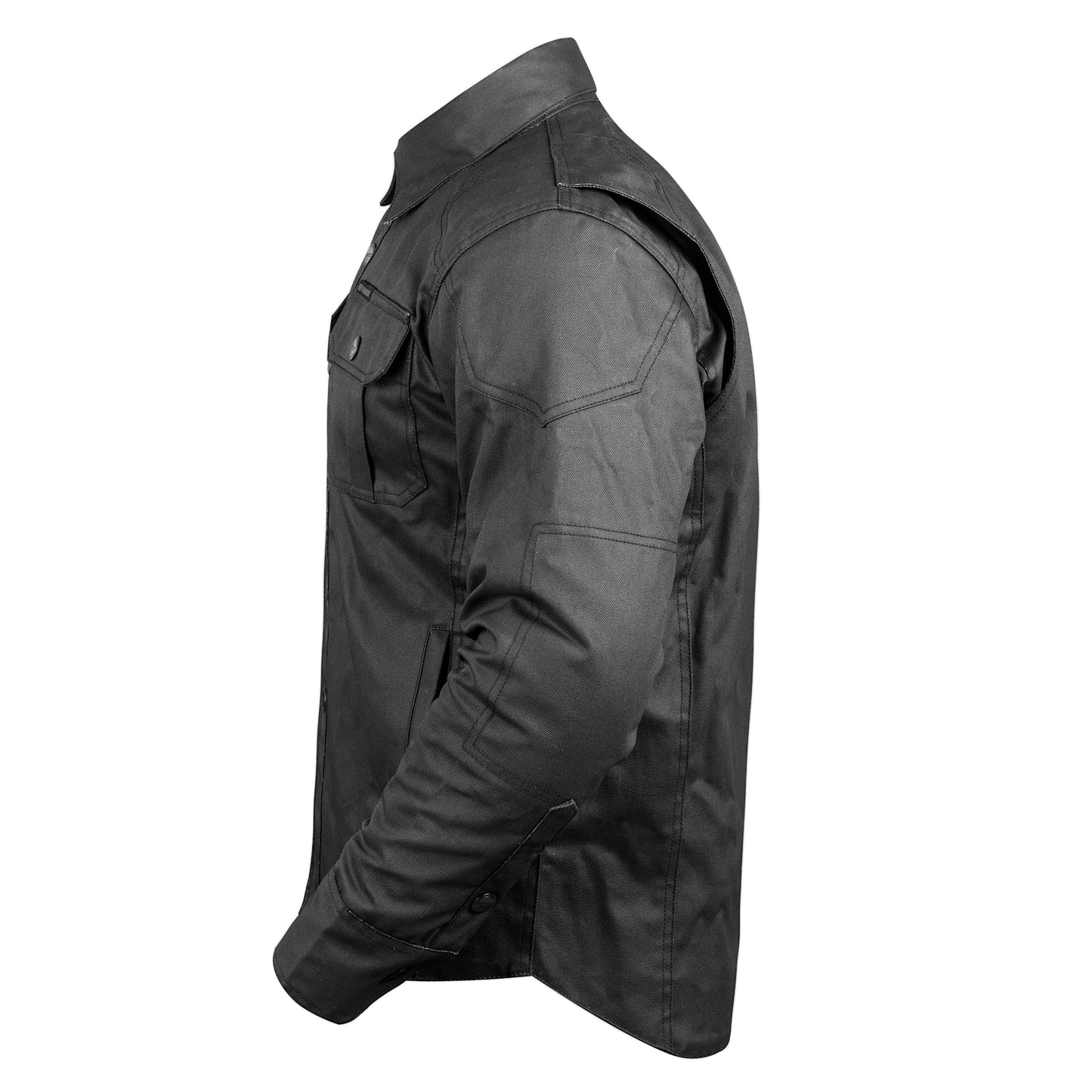 Midnight Phantom Black Waxed Motorcycle Riding Shirt