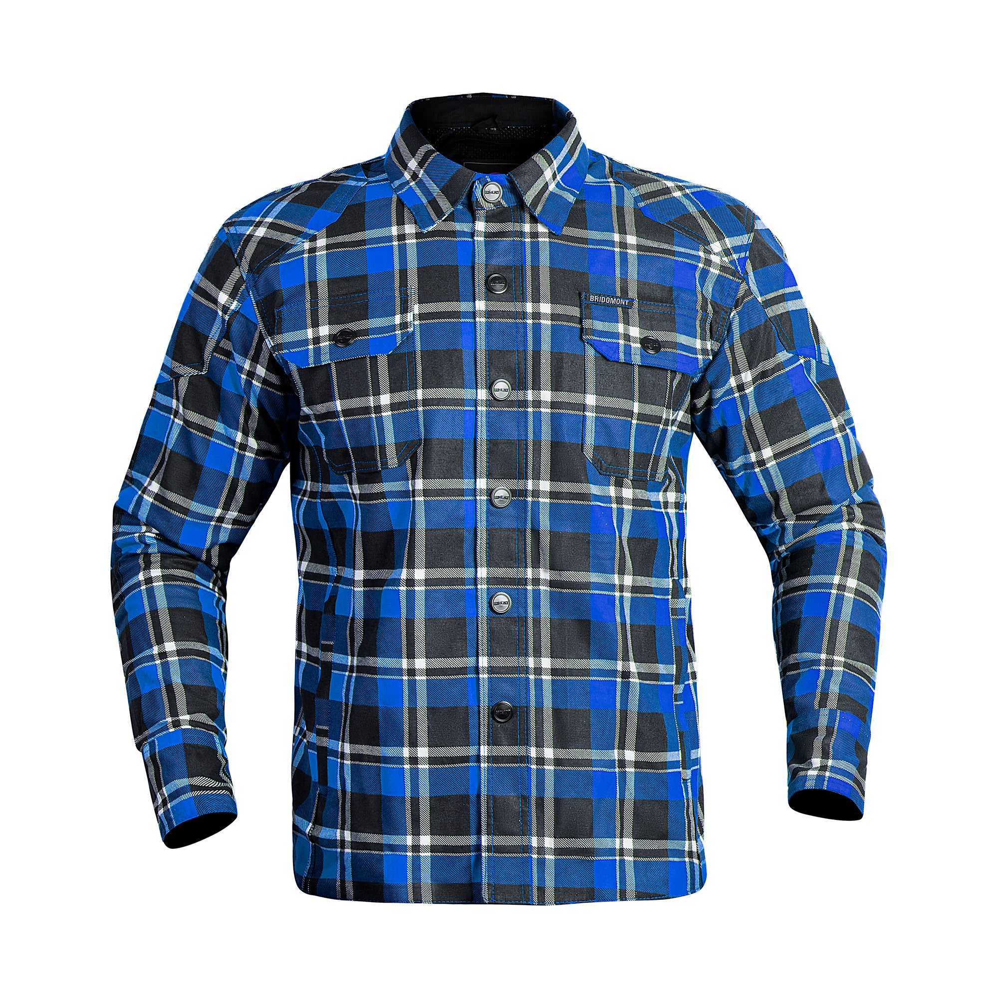 Black and Blue Long Sleeve outlet Biker Flannel for Men