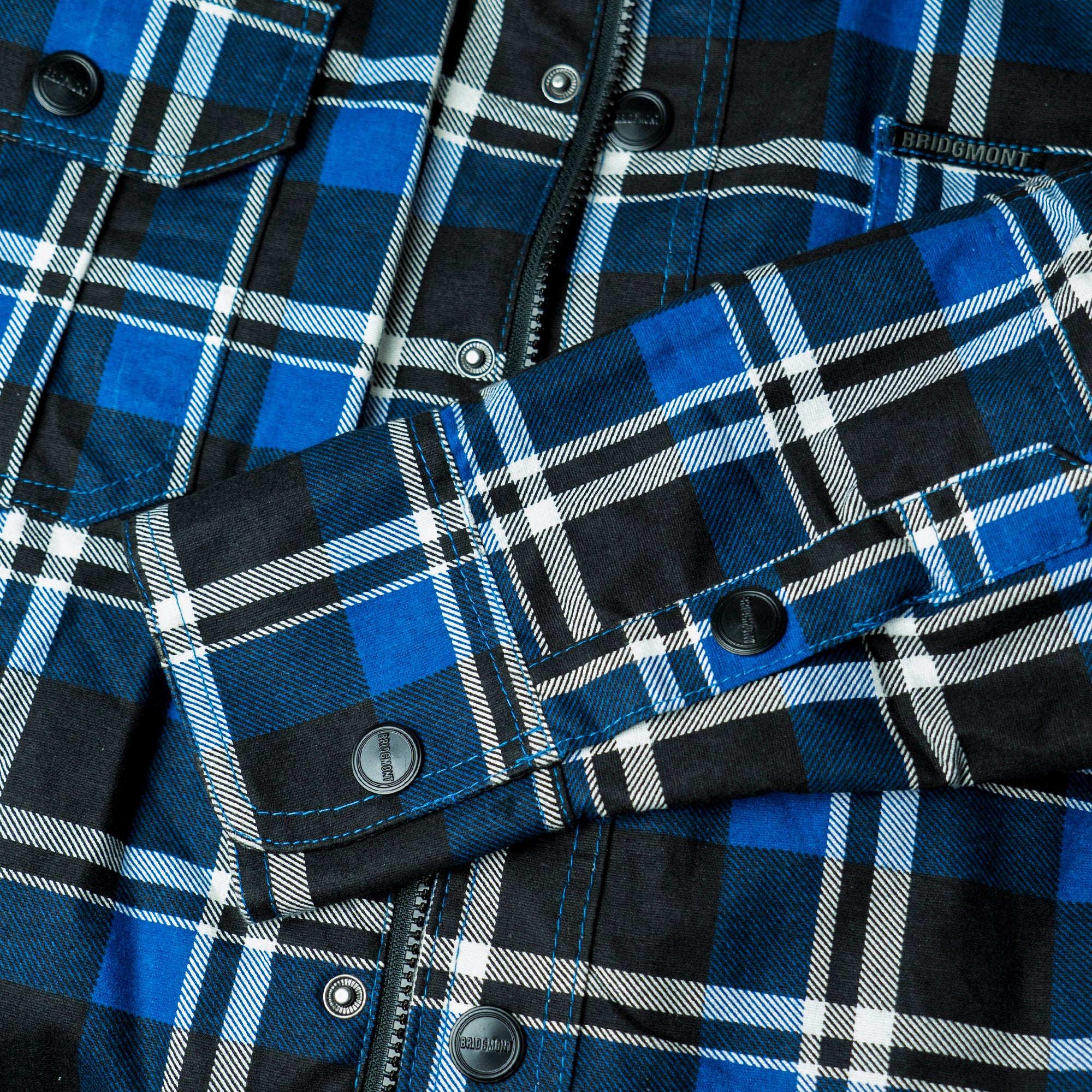 Black and Blue Long Sleeve Biker online Flannel for Men