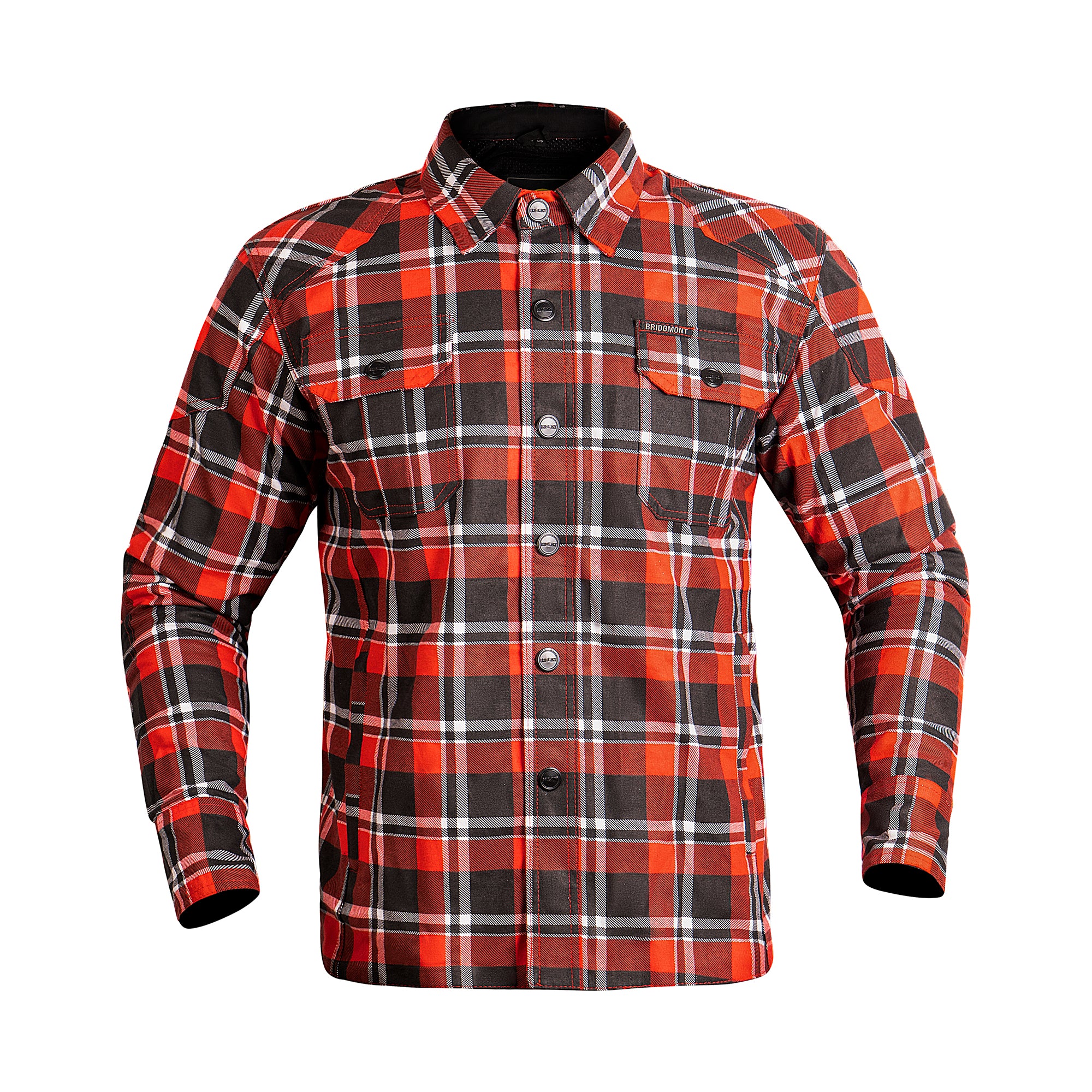 Black 9 Motorcycle Flannel Protective Biker Shirt BRIDGMONT