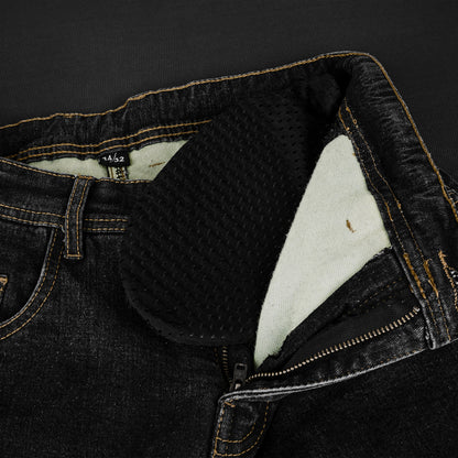 Onyx Black Protective Motorcycle Jeans | Fully Lined with Kevlar| CE Armour Protection