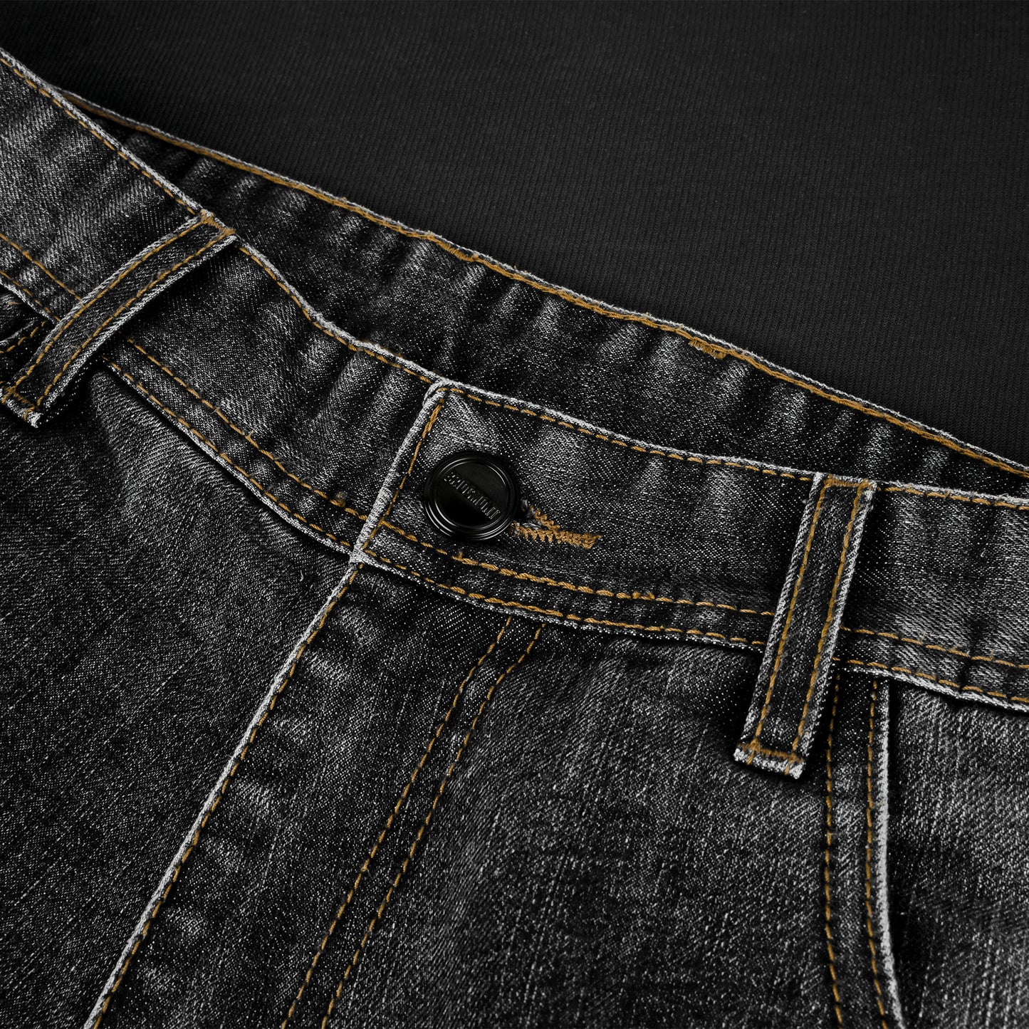 Rustic Black Kevlar-Lined Protective Motorcycle Jeans