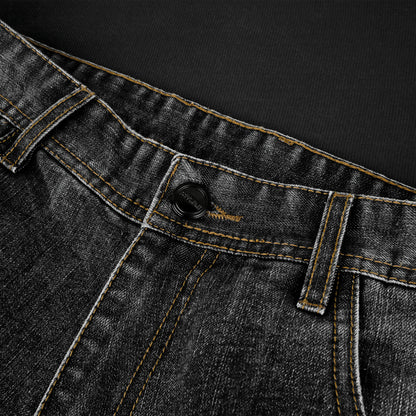 Rustic Black Kevlar-Lined Protective Motorcycle Jeans