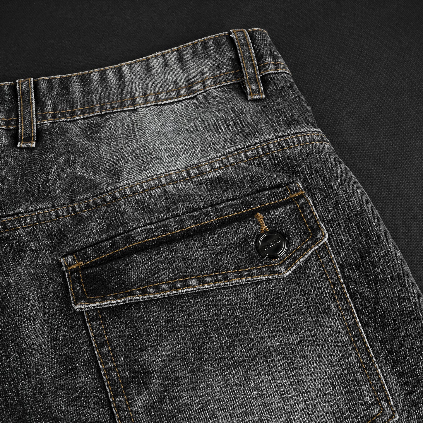 Rustic Black Kevlar-Lined Protective Motorcycle Jeans