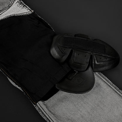 Rustic Black Kevlar-Lined Protective Motorcycle Jeans