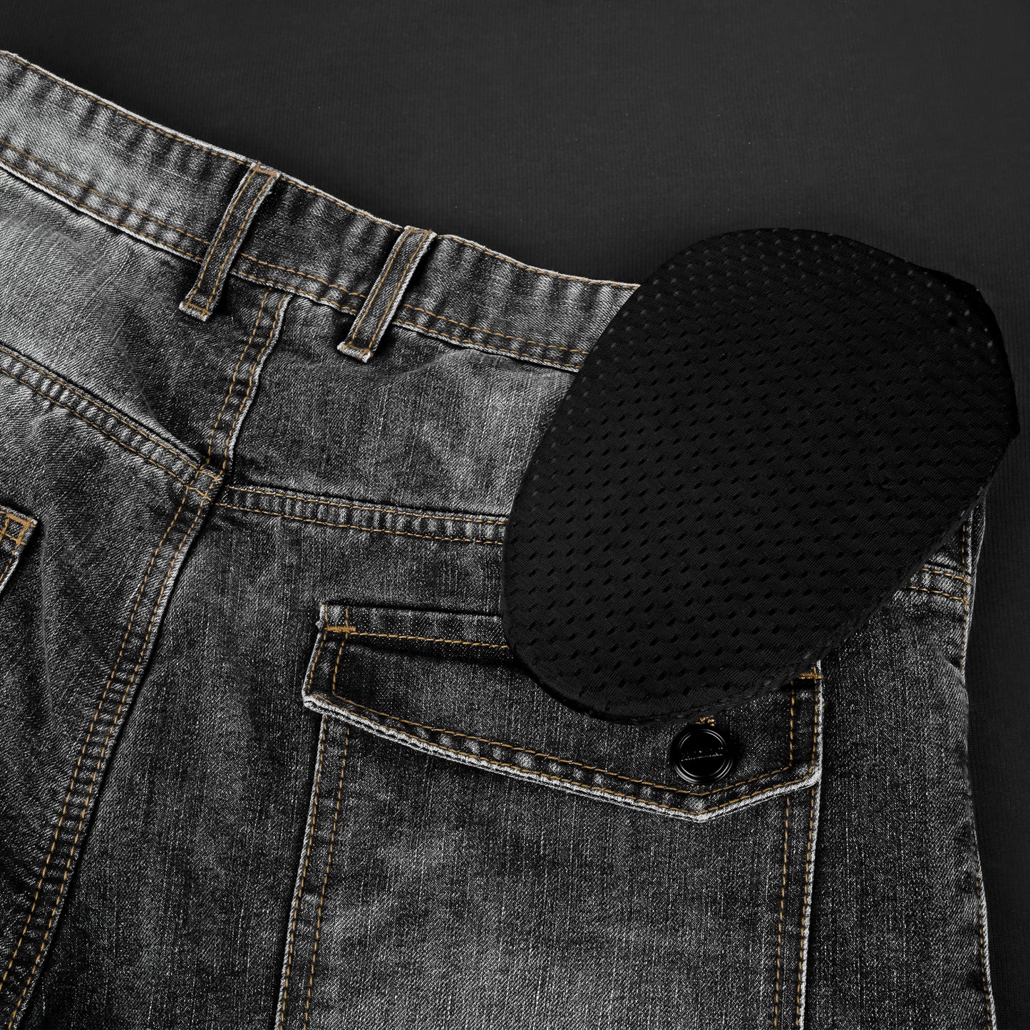Rustic Black Kevlar-Lined Protective Motorcycle Jeans