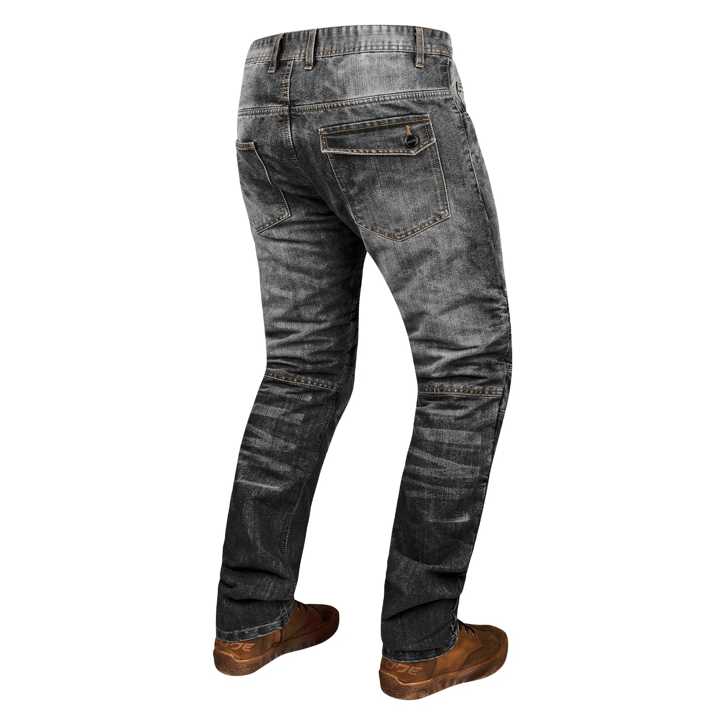 Rustic Black Kevlar-Lined Protective Motorcycle Jeans