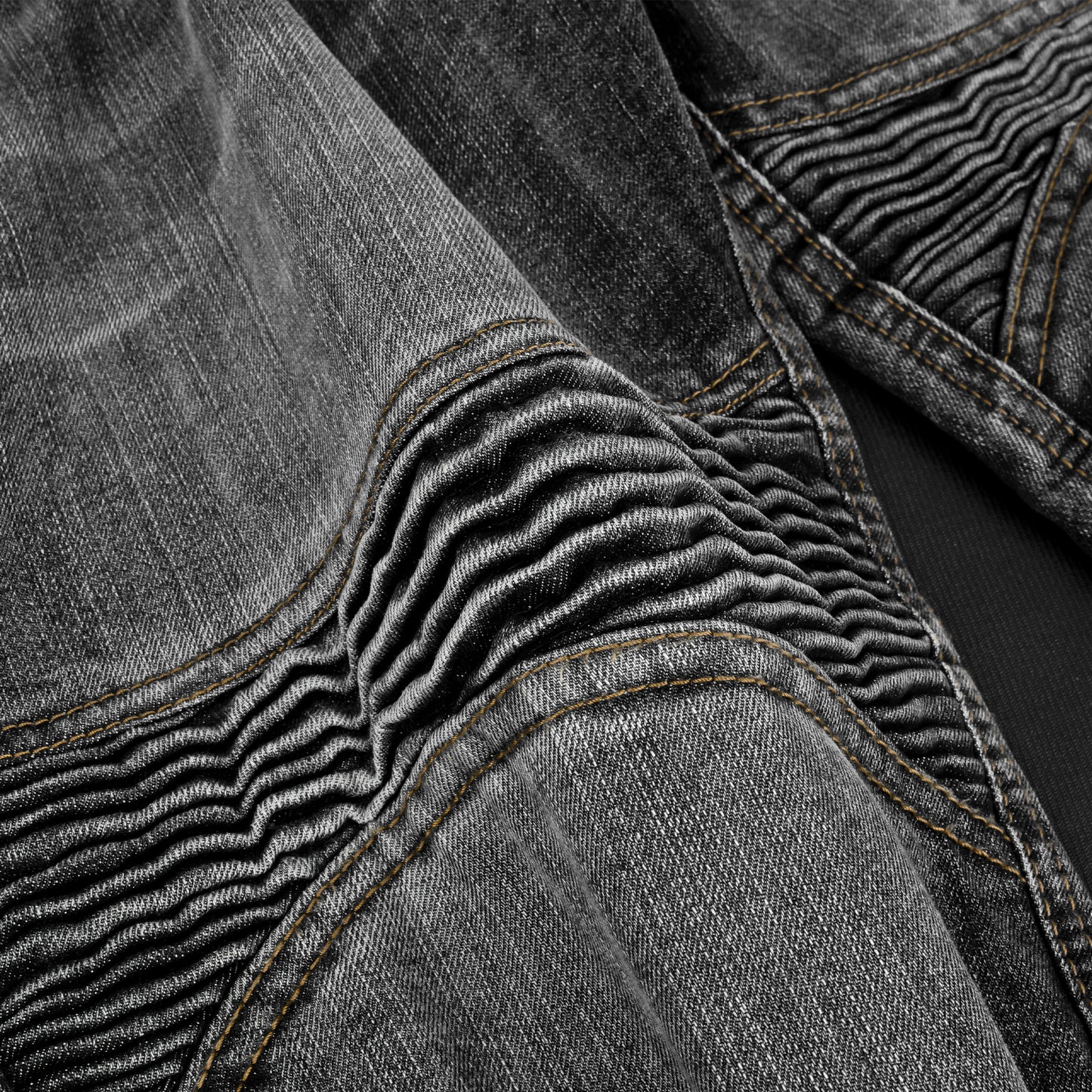 Rustic Black Kevlar-Lined Protective Motorcycle Jeans